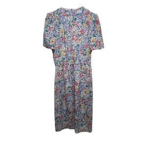 VINTAGE STUART ALLEN PETITES 1990s Floral Dress